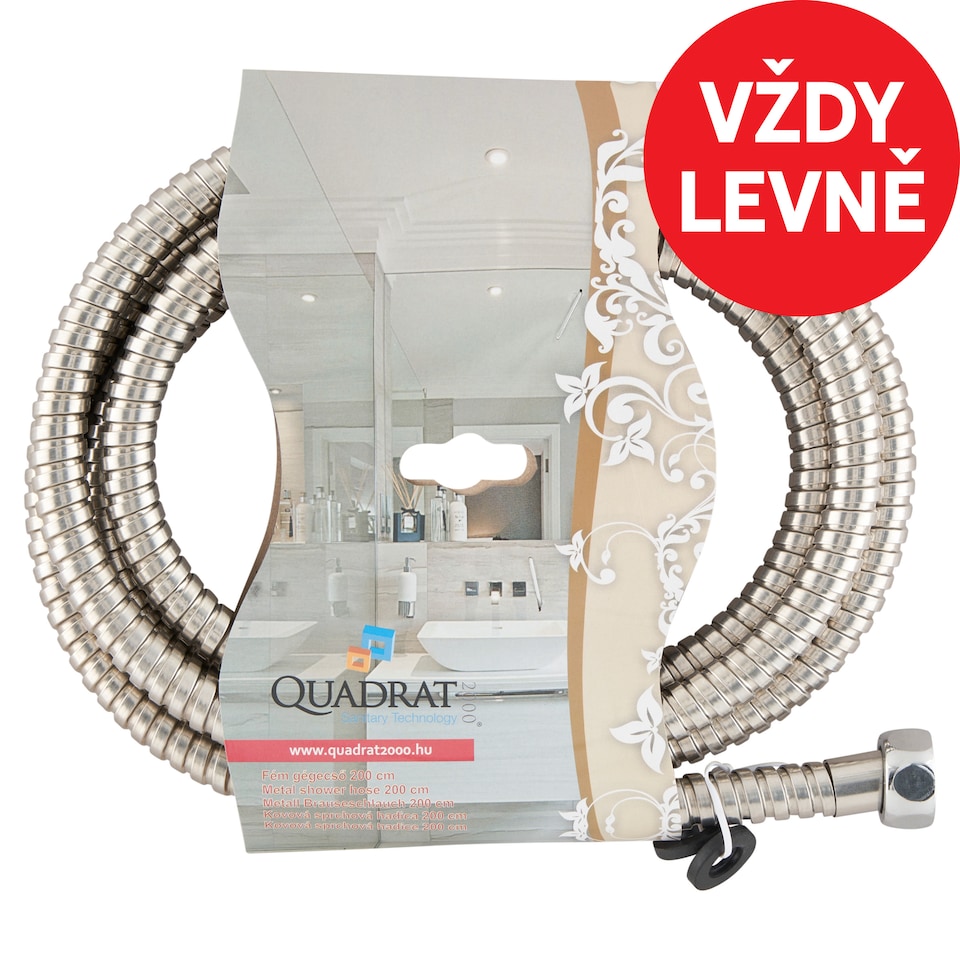 Quadrat 2000 Sanitary Technology Kovová sprchová hadice 200 cm