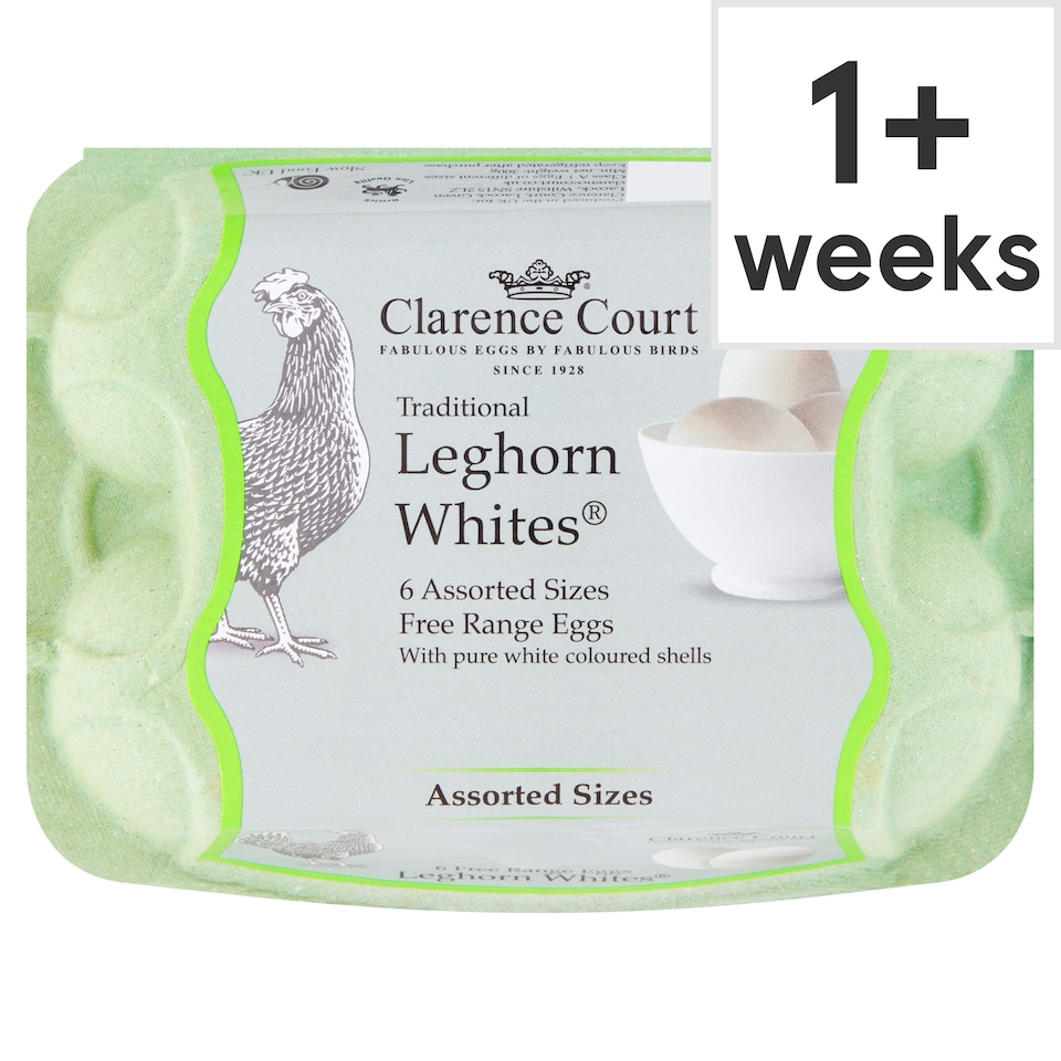 Clarence Court Traditional Leghorn Whites Free Range Eggs 6 Pack