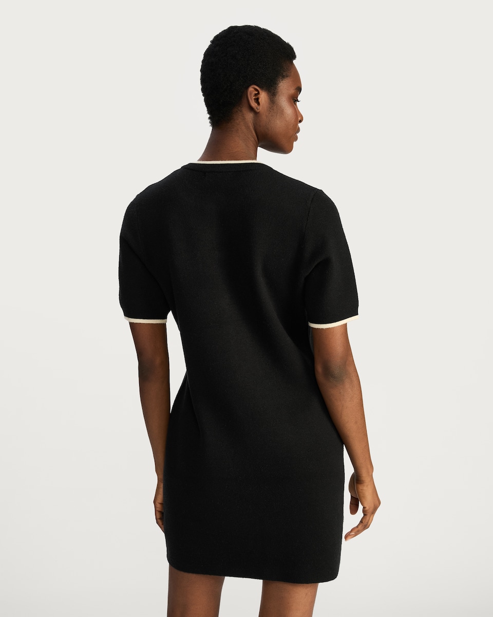 image 1 of F&F Button Front Knit Dress in Black