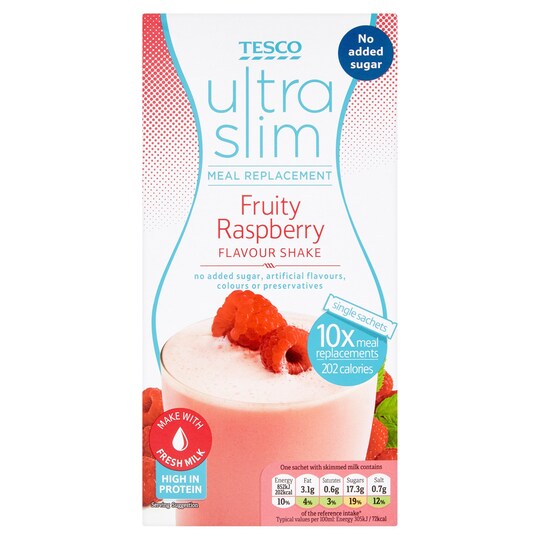 Tesco Slim Raspberry White Chocolate Meal Replacement Bars 4x60g Tesco Groceries