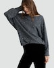 image 2 of F&F Batwing Sleeved Metallic Jumper in Grey