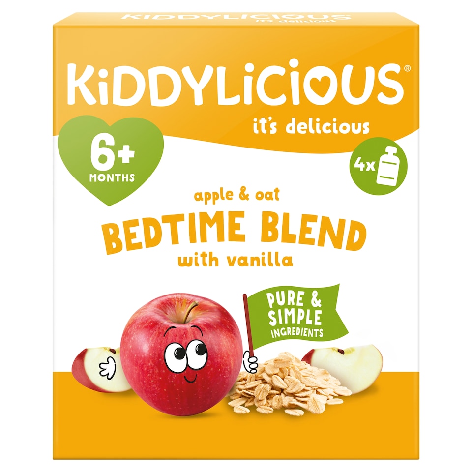 Kiddylicious Apple & Oat Bedtime Blend 4x100g