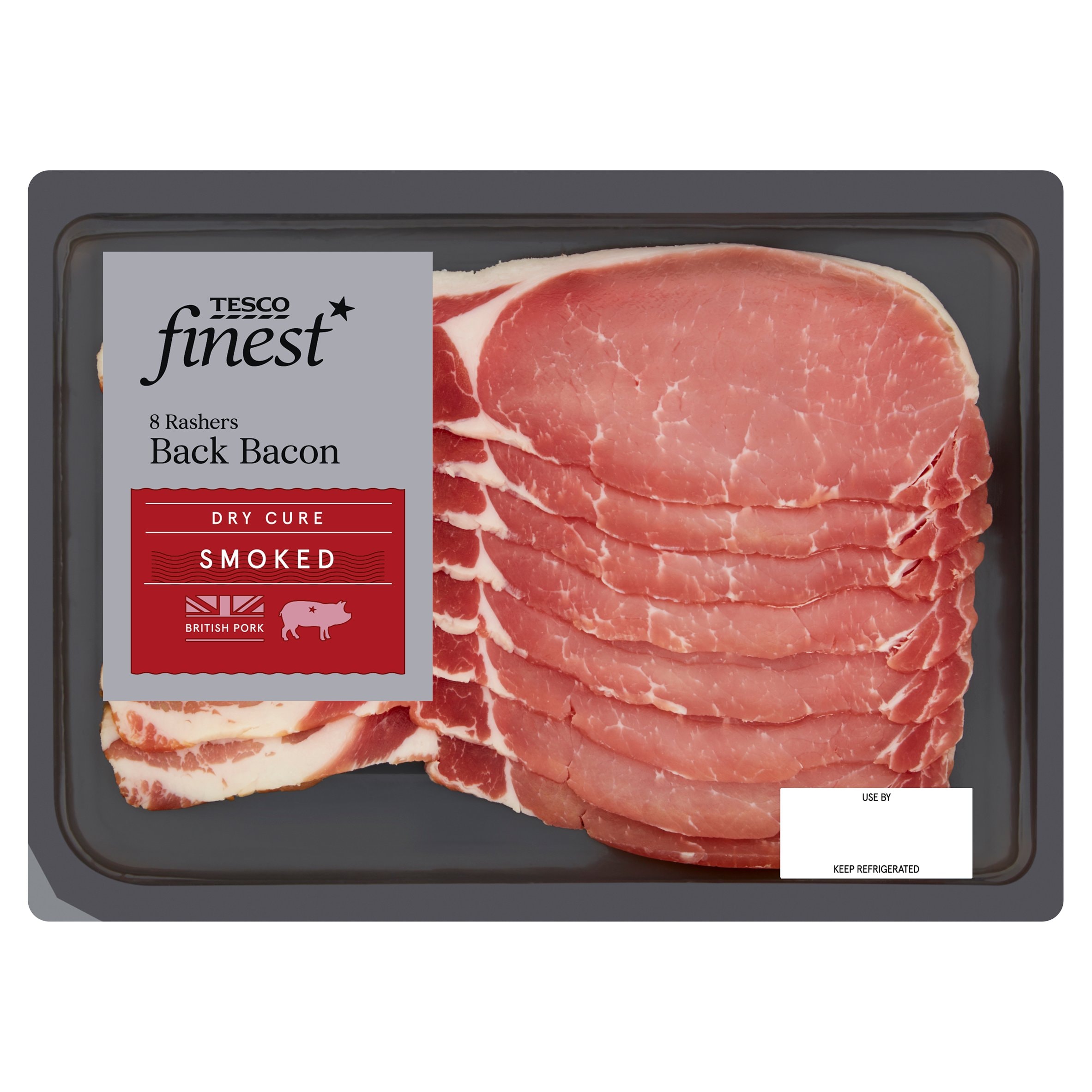 Tesco Finest Smoked Dry Cure Back Bacon 8 Rashers 240G