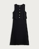 image 4 of F&F Button Front Pleated Sleeveless Midi Dress in Black