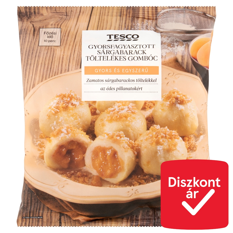 Tesco gyorsfagyasztott sárgabarack töltelékes gombóc 600 g