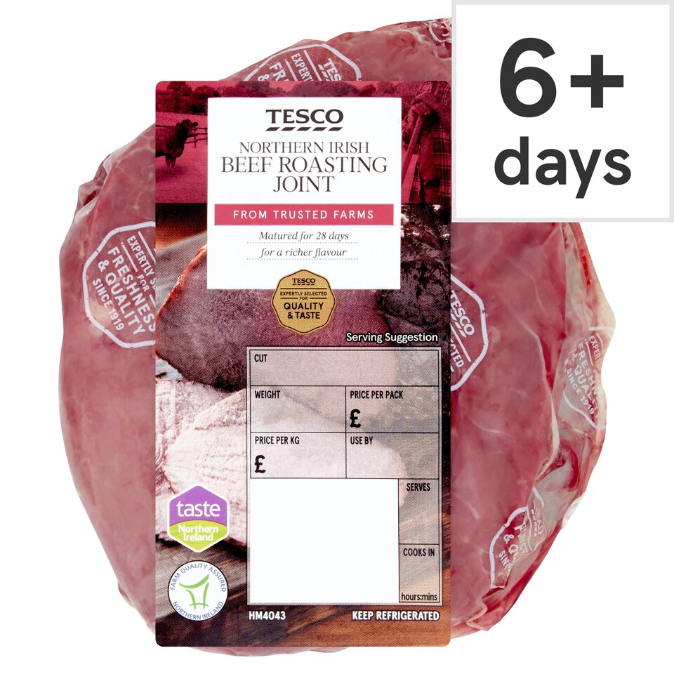 Tesco Northern Irish Beef Roasting joint 600g 1Kg Tesco Groceries