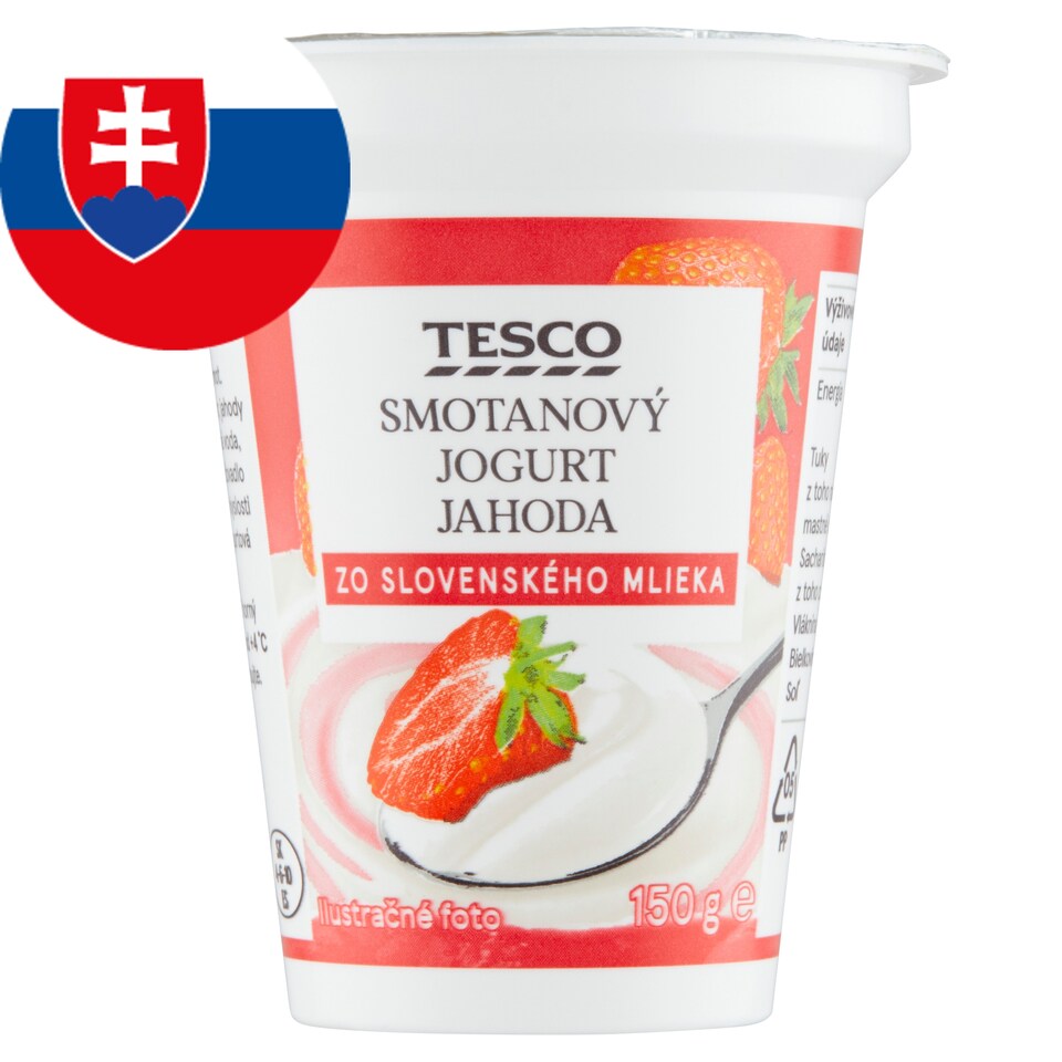 Tesco Smotanový jogurt jahoda 150 g