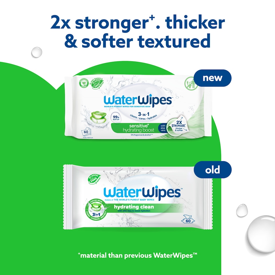 image 1 of WaterWipes Biodegradable Hydrating Baby Wipes 60 pack