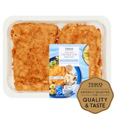 Tesco 2 Breaded Chunky Cod Fillets 350G