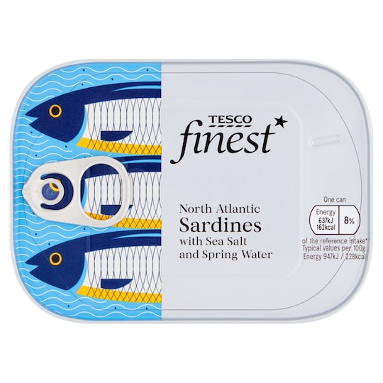 Tesco Finest Sardines In Water 105G Tesco Groceries