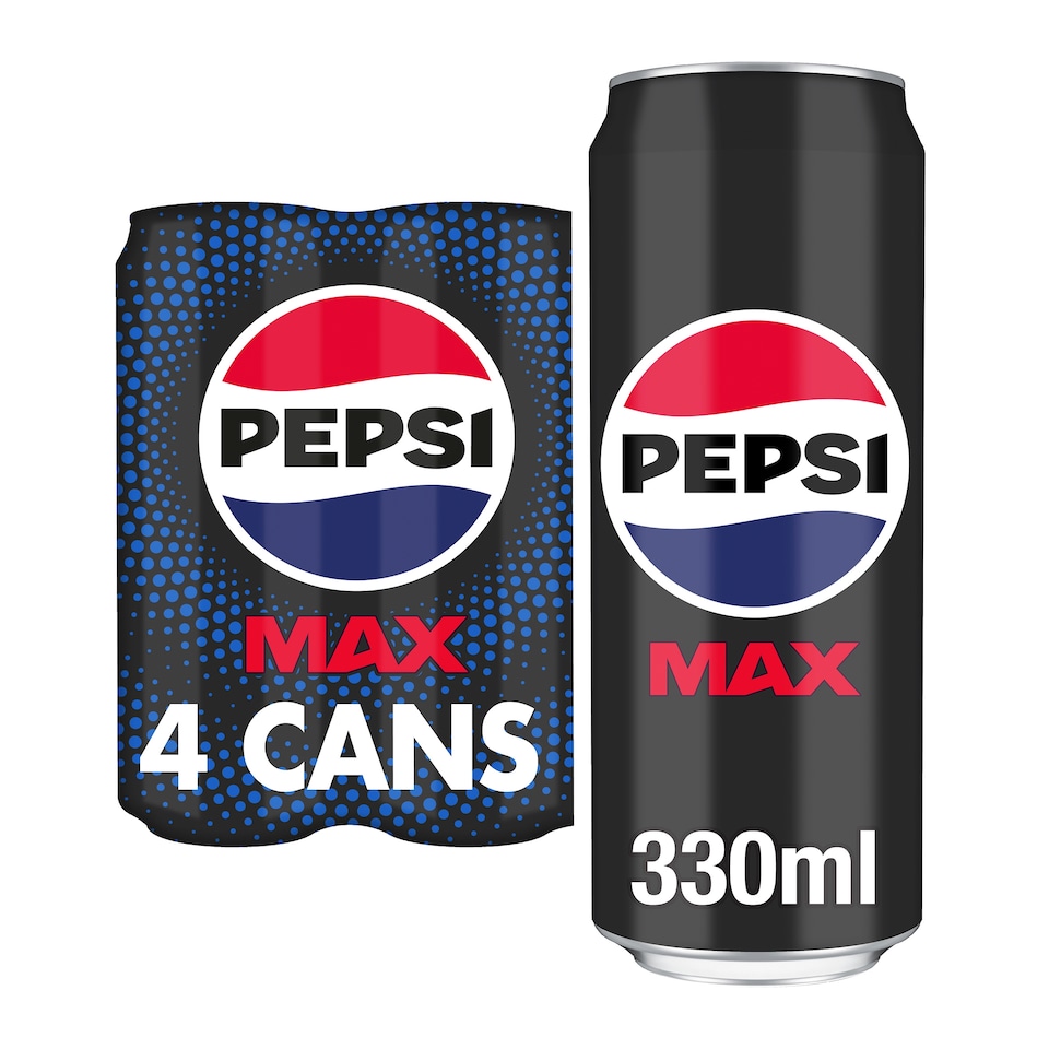 Pepsi Max Cola Zero Sugar Cans 4 x 330ml