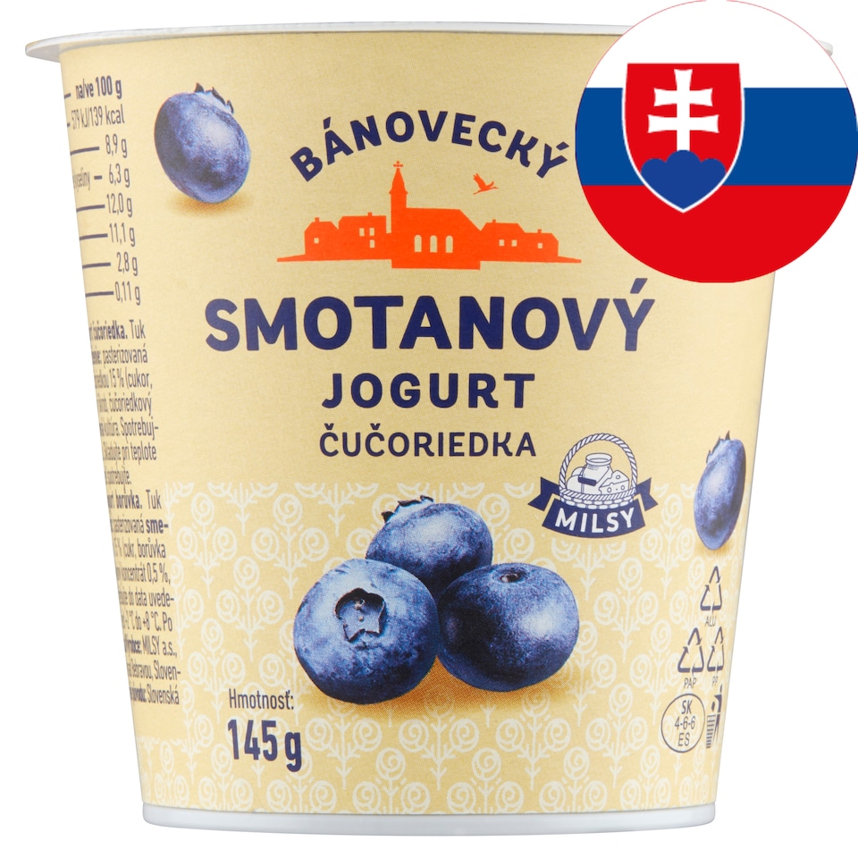 Milsy Bánovecký Creamy Yoghurt Blueberry 145 g
