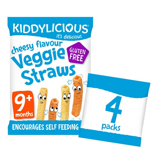 Kiddylicious Cheesy Veggie Straws 4X12g