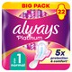 image 1 of Always Platinum Normal 22 Sanitary Pads With Wings Size 1