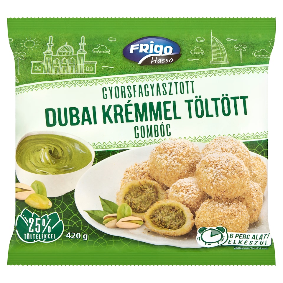 Frigo-Hasso gyorsfagyasztott dubai krémmel töltött gombóc 420 g