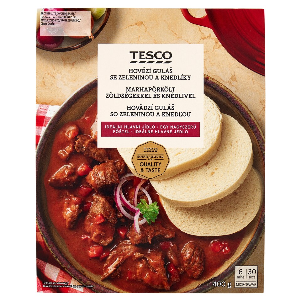 Tesco Hovädzí guláš so zeleninou a knedľou 400 g