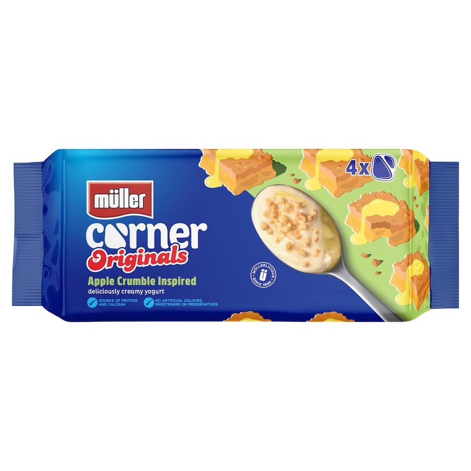 image 1 of Muller Corner Originals Apple Crumble Yogurts 4x124g