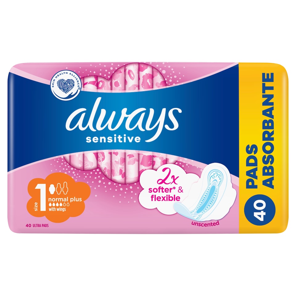 obrázok 1 z Always Ultra Sensitive Normal Plus (Veľkosť 1) Hygienické Vložky 40 ks