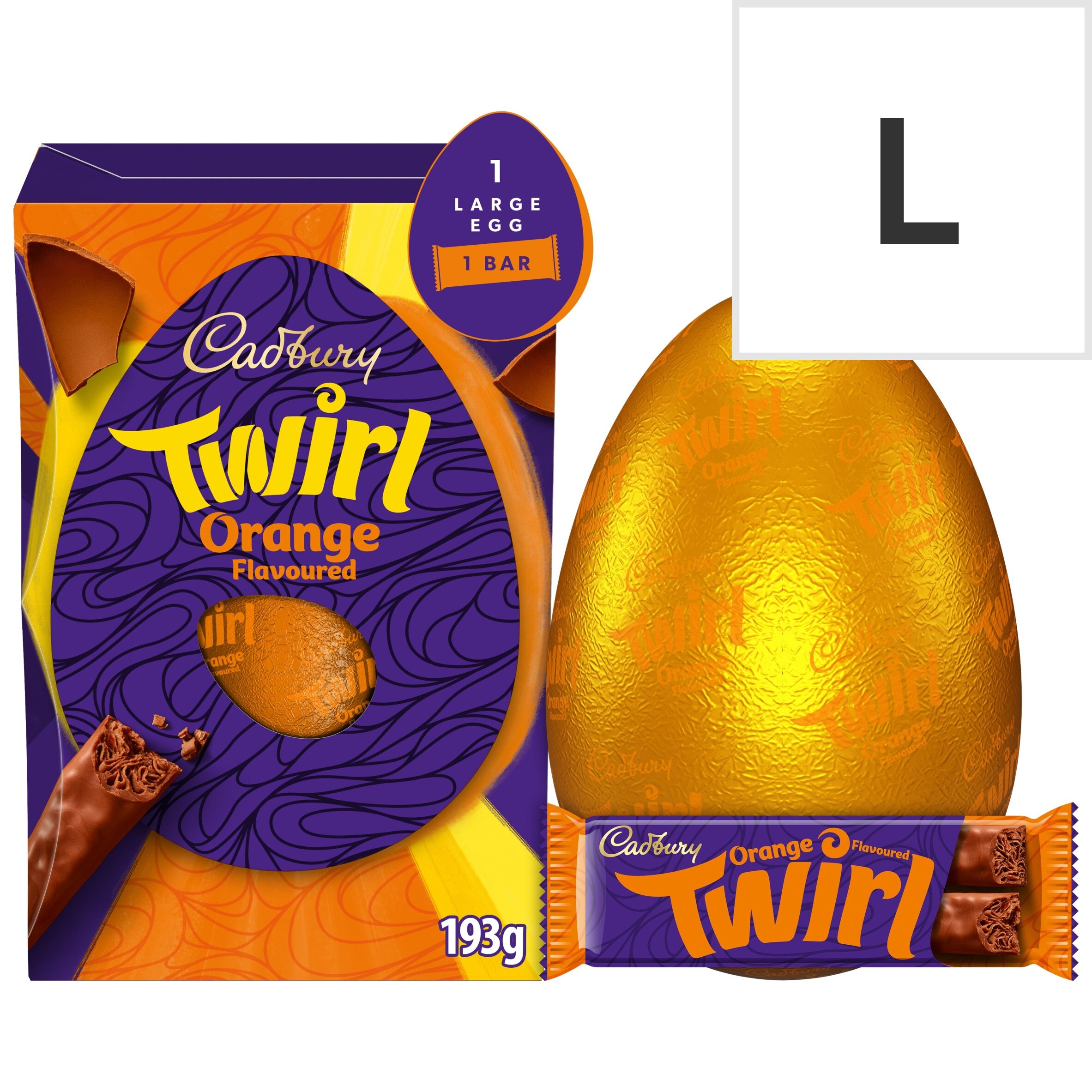 Cadbury Twirl Orange Shell Egg 193g - Tesco Groceries