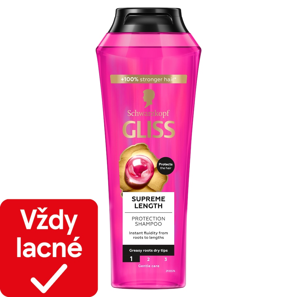 obrázok 1 z Schwarzkopf Gliss ochranný šampón Supreme Length 400 ml 