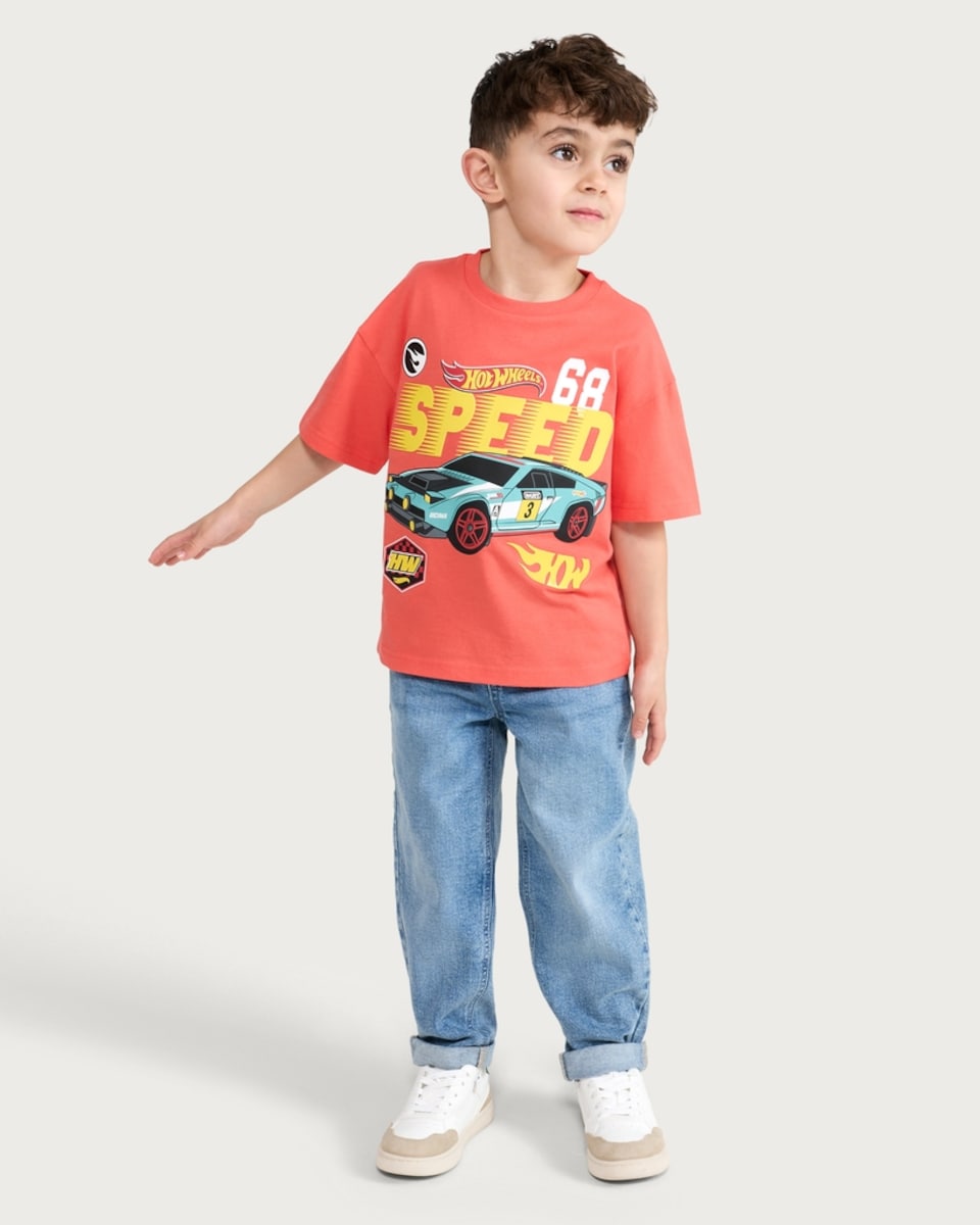 image 1 of Hot Wheels Pure Cotton T-Shirt in Orange