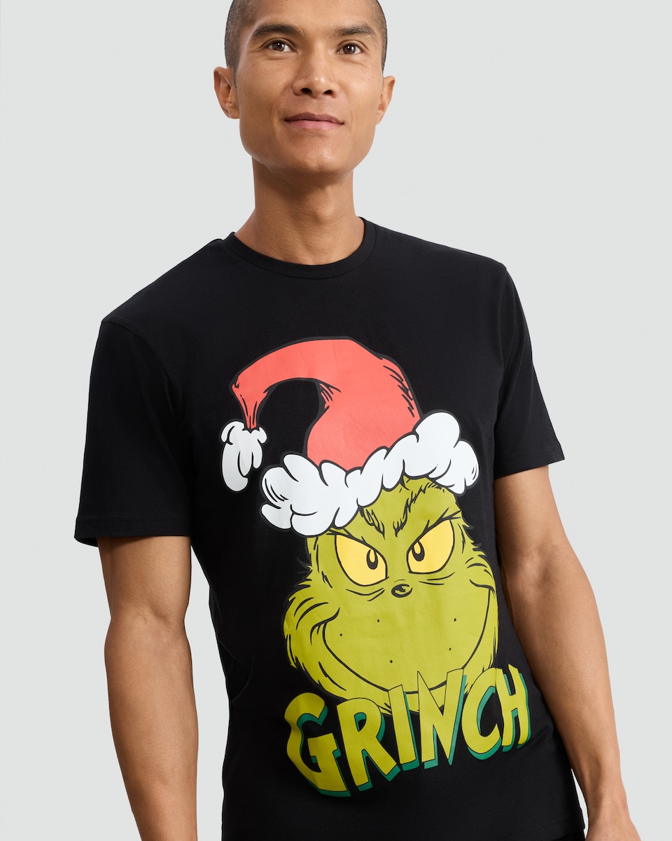 image 1 of The Grinch Pure Cotton Top and Cuffed Joggers Pyjamas in Multi