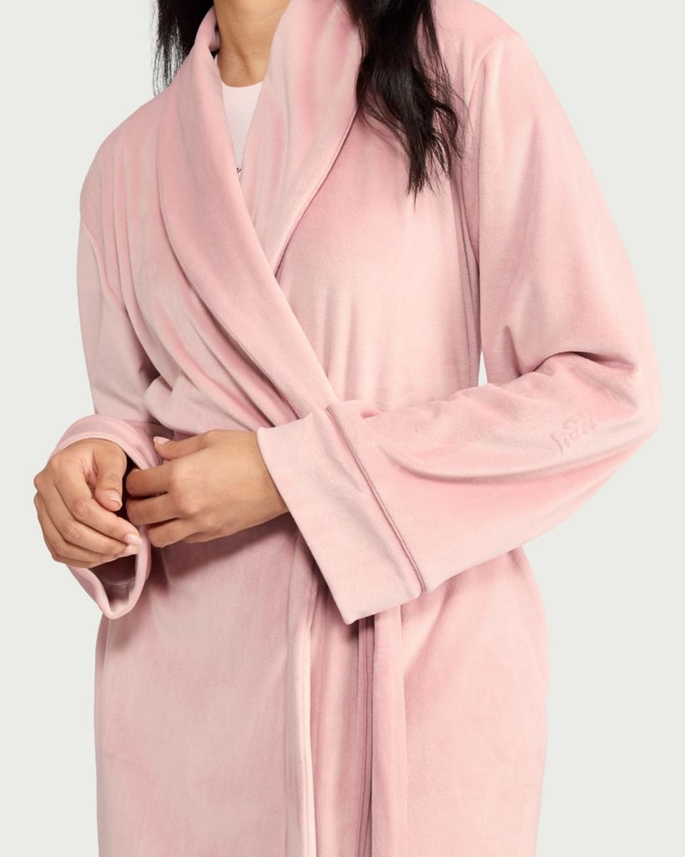 image 1 of F&F Fleece Belted Dressing Gown in Pink