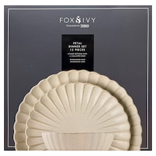 Fox & Ivy Petal Cream Dinner Set 12 pcs