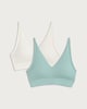 image 4 of F&F 2-Pack Contour Ribbed Seamfree Crop Tops in Multi
