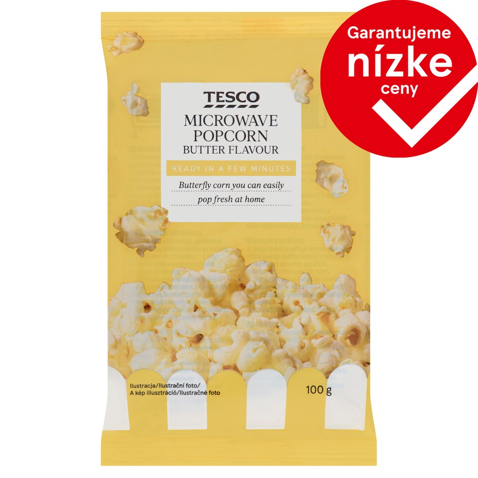 Tesco Microwave Popcorn Butter Flavour 100 g