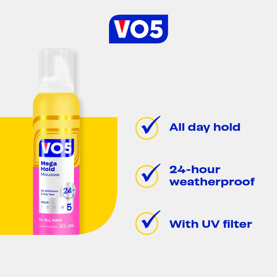 image 1 of VO5 Mega Hold Mousse 200ml