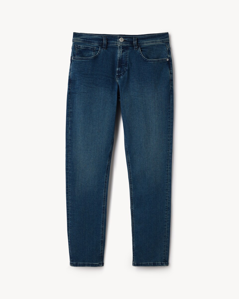 image 1 of F&F Cotton Rich FREEFIT® Slim Fit Jeans in Navy