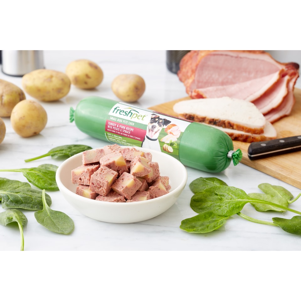 image 1 of Freshpet Small Dog Turkey & Pork with Potato & Spinach Fresh Dog Food Roll 400g