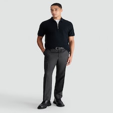 F&F Pure Cotton Zip Neck Polo Shirt in Navy