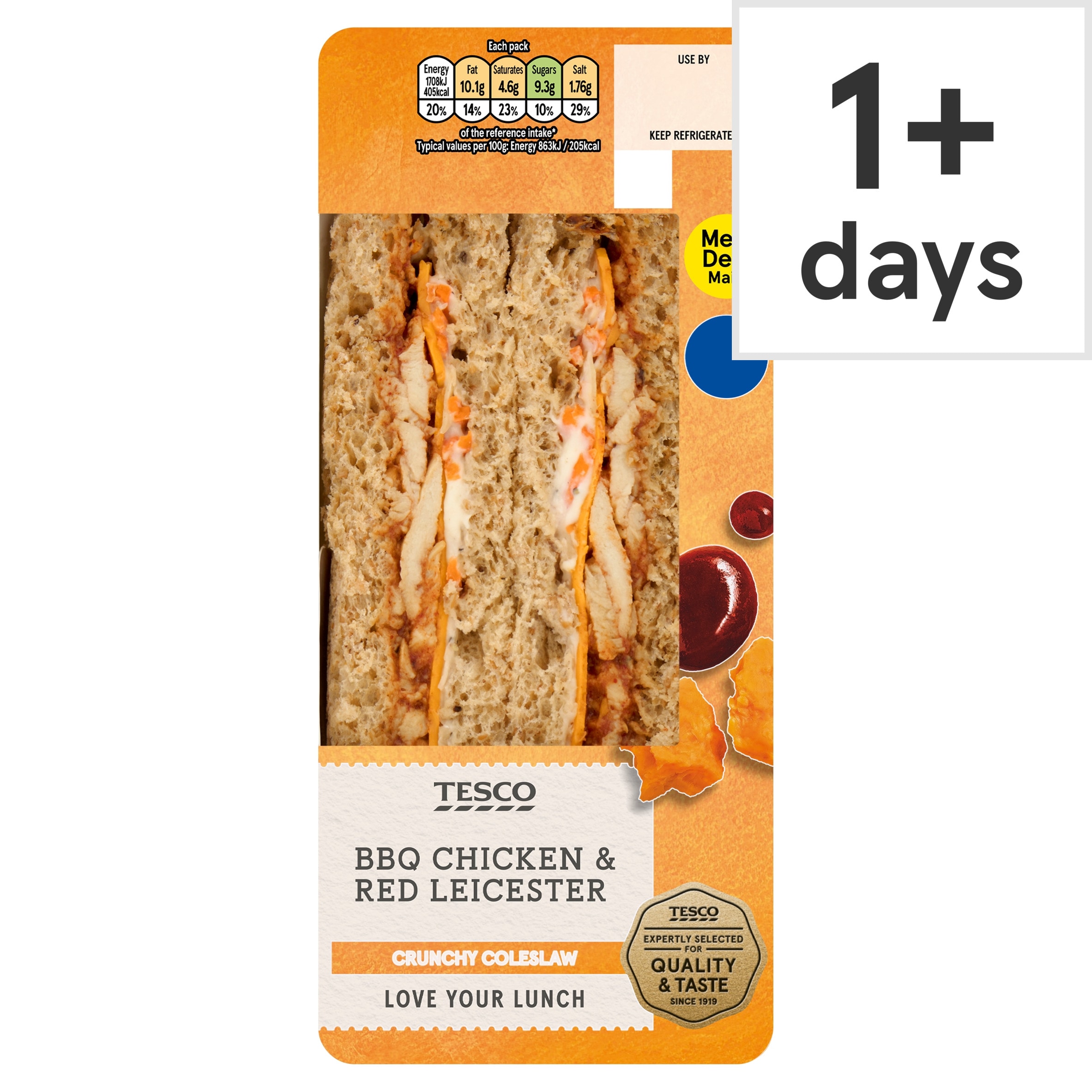 Tesco BBQ Chicken & Red Leicester Sandwich