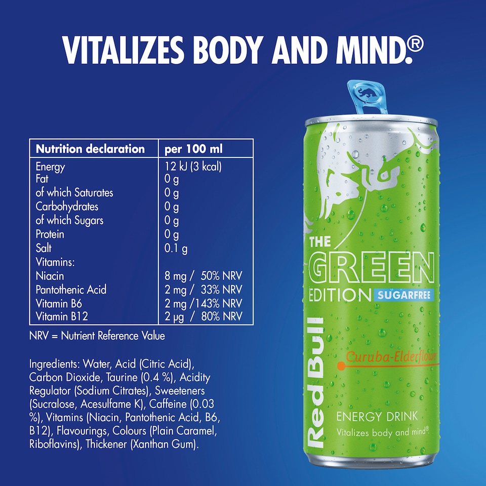 image 1 of Red Bull Sugar Free The Summer Edition Curuba & Elderflower Energy Drink 4 x 250ml