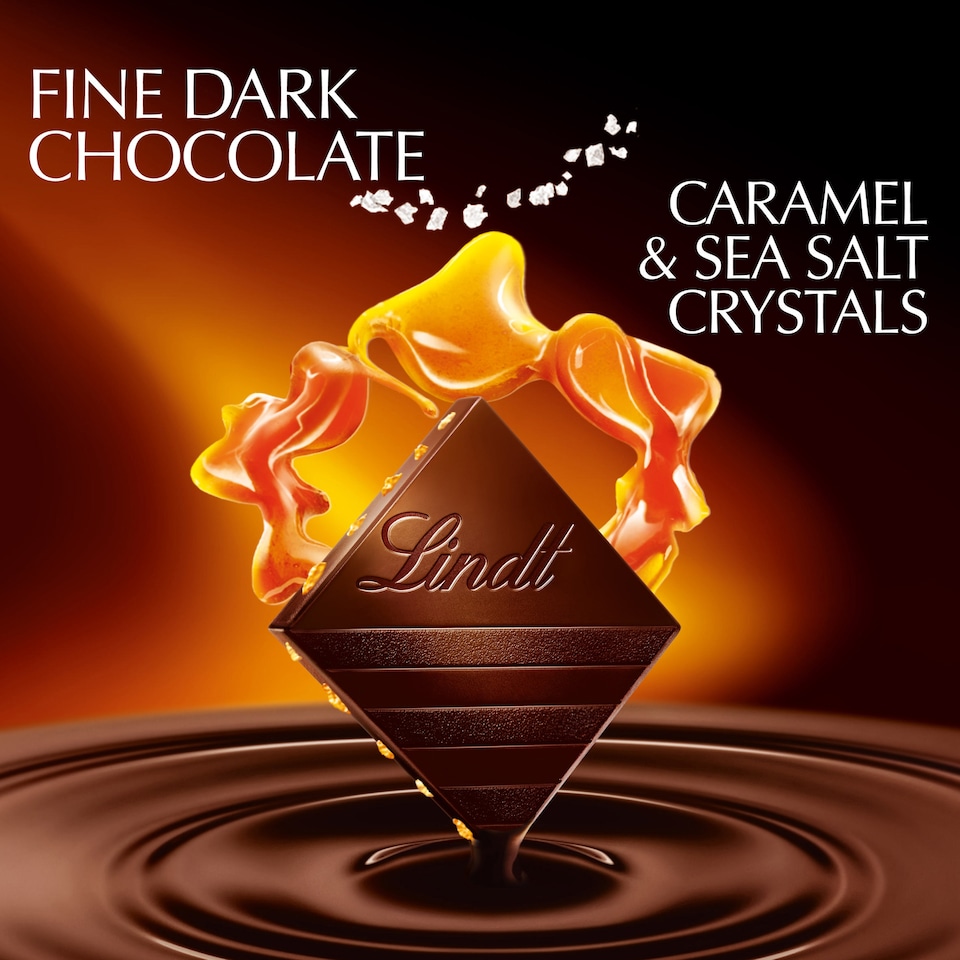 image 1 of Lindt Excellence Dark Caramel Sea Salt Chocolate Bar100g