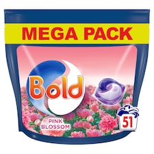 Bold All In One Washing Pods Pink Blossom 51 Washes 989.4G