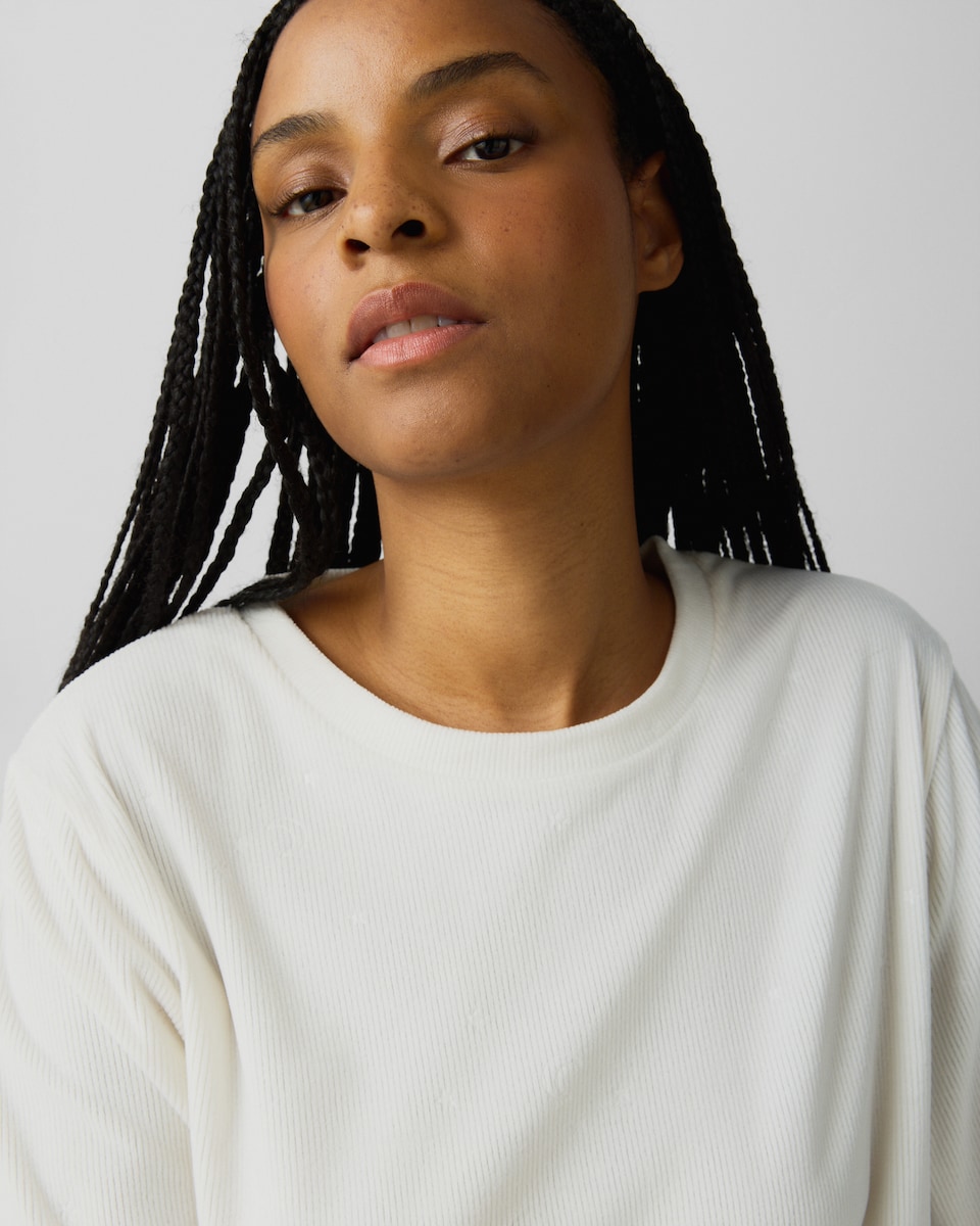 image 1 of F&F Brushed Ribbed Printed Pyjama Set in Cream