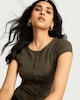 image 2 of F&F Cotton Rich Ribbed Top in Khaki