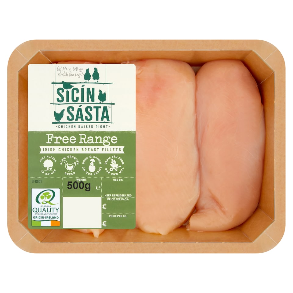 Sicin Sasta Free Range Irish Chicken Breast Fillets 500G