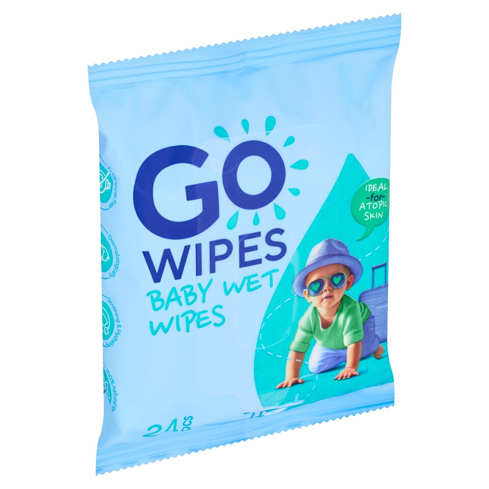 obrázok 1 z Go Wipes Detské vlhčené obrúsky pre citlivú a atopickú pokožku 24 ks