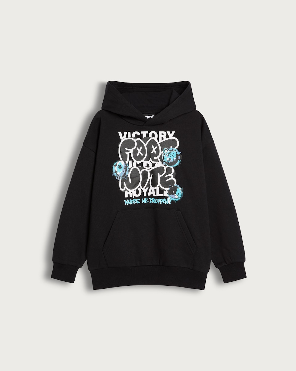 Fortnite Victory Royale Slogan Cotton Rich Hoodie in Multi