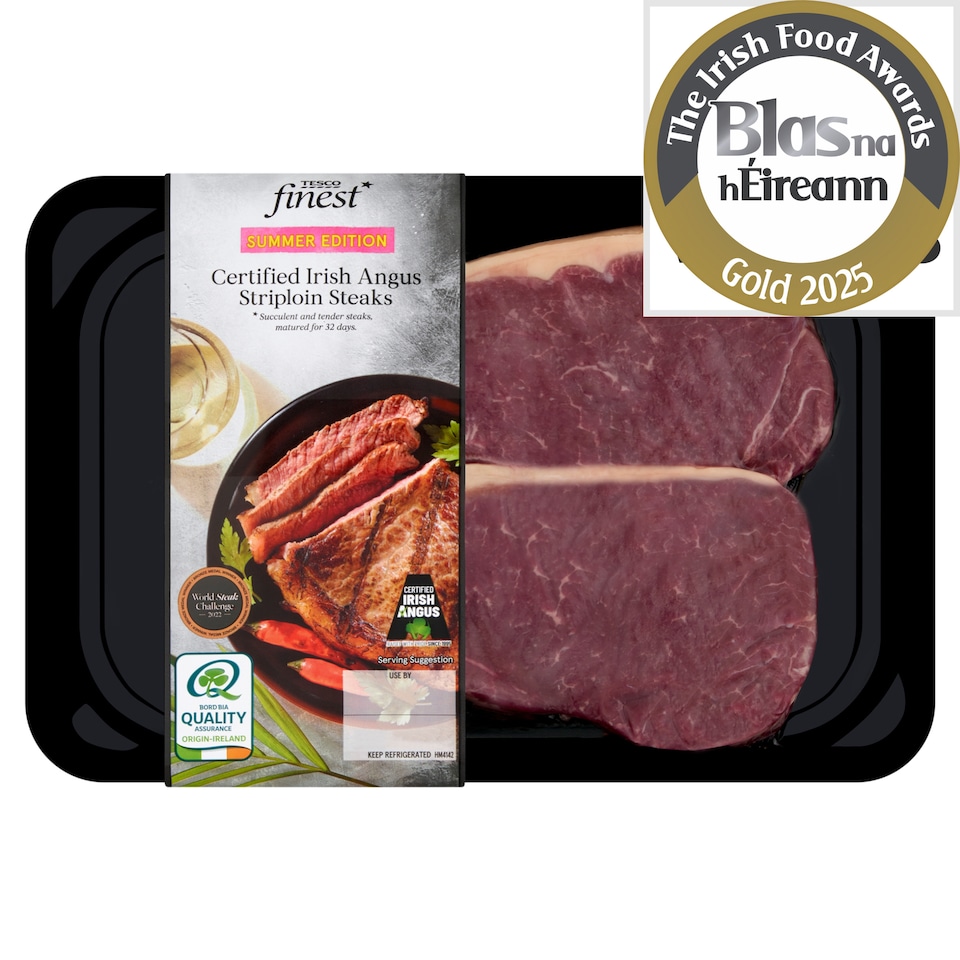 Tesco Finest Irish Angus Striploin Steak 454G