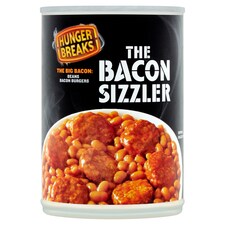 Hunger Breaks Bacon Burger Beans 395G
