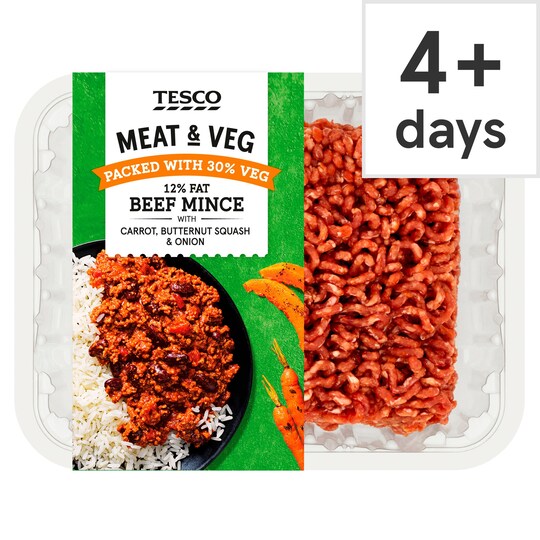 Tesco Meat & Vegetable Beef Mince 500G Tesco Groceries
