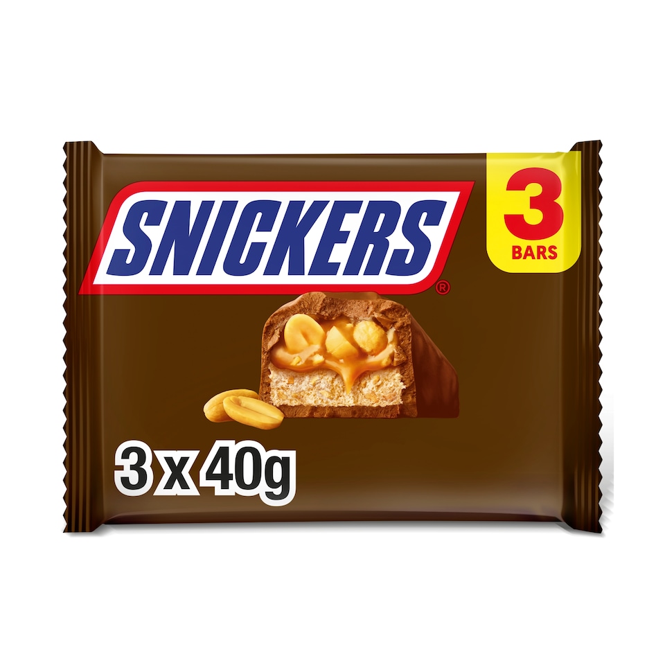 Snickers Milk Chocolate Bars 3 x 40g