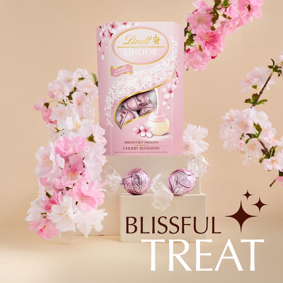 image 1 of LINDOR Lindt Cherry Blossom White Chocolate Truffle Box 200g