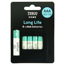 Tesco Long Life AAA 8 Pack