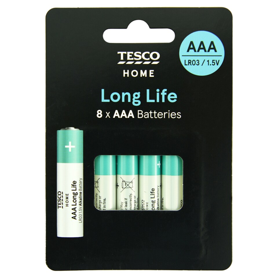Tesco Long Life AAA 8 Pack